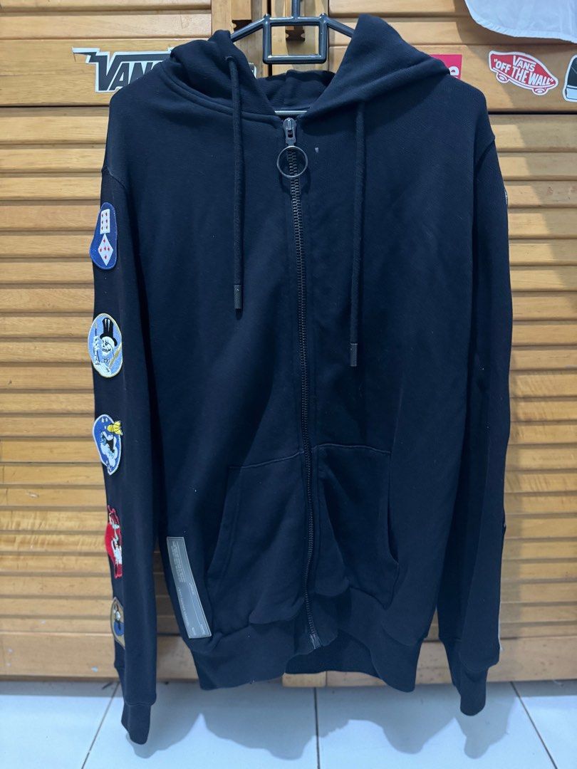 Off white patch zip hoodie new arrivals
