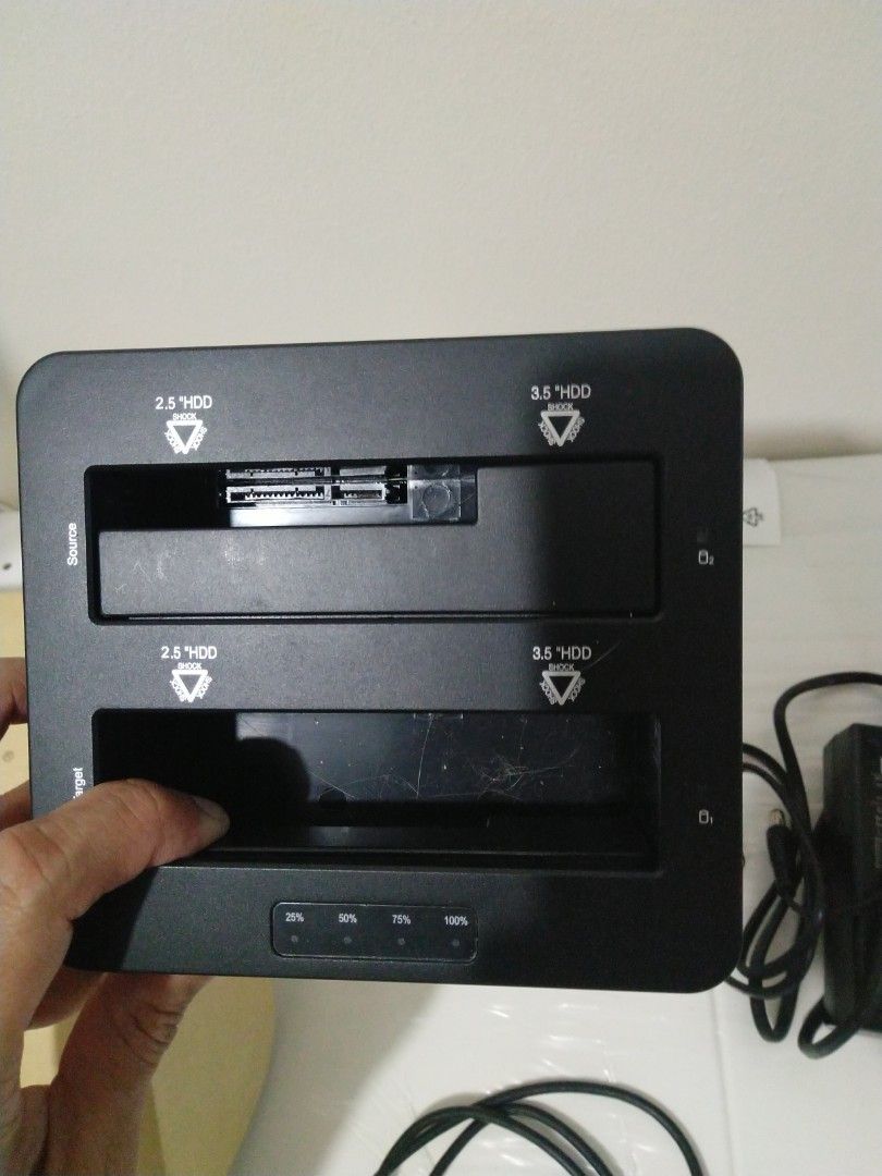 Orico dual bay hard drive dock (Category: Other Accessories) located in Pasay City. Submitted by tmac2lebron (Listing ID 1265120267, Image 2). Description: sata 2.5 and 3.5 HDD dock good for old HDD with movies the OG of apple TV and Chromecast.