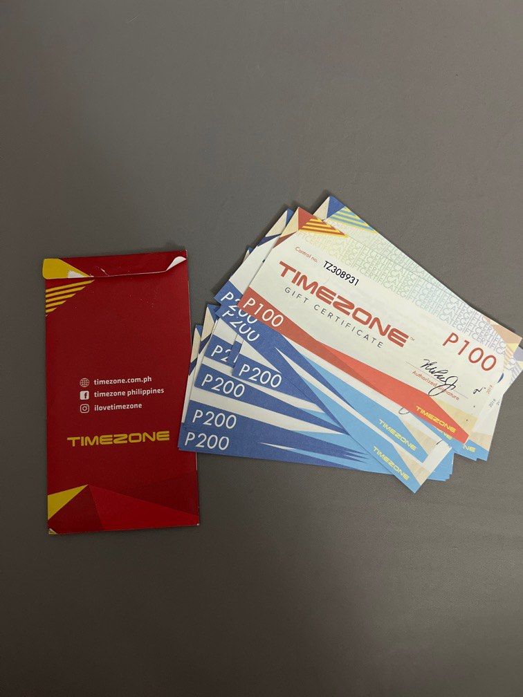 P3500 worth of Timezone Gift Certificates, Tickets & Vouchers, Store