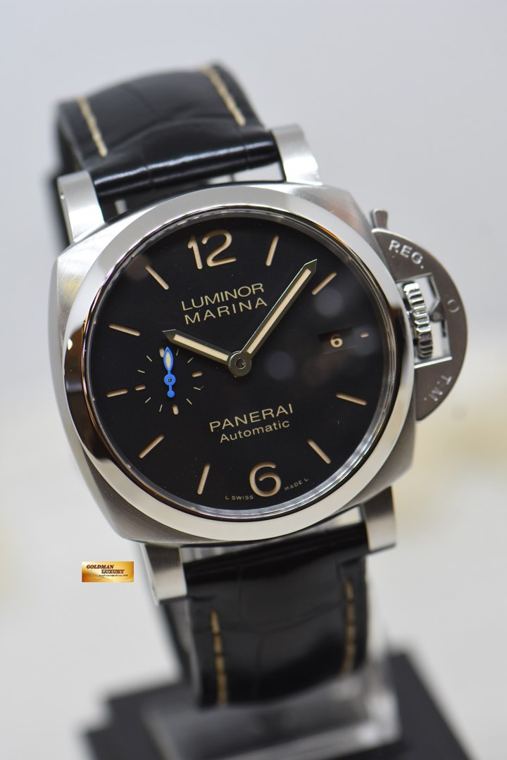 PANERAI LUMINOR MARINA 42mm STEEL IN LEATHER STRAP CAL. P.9010 3