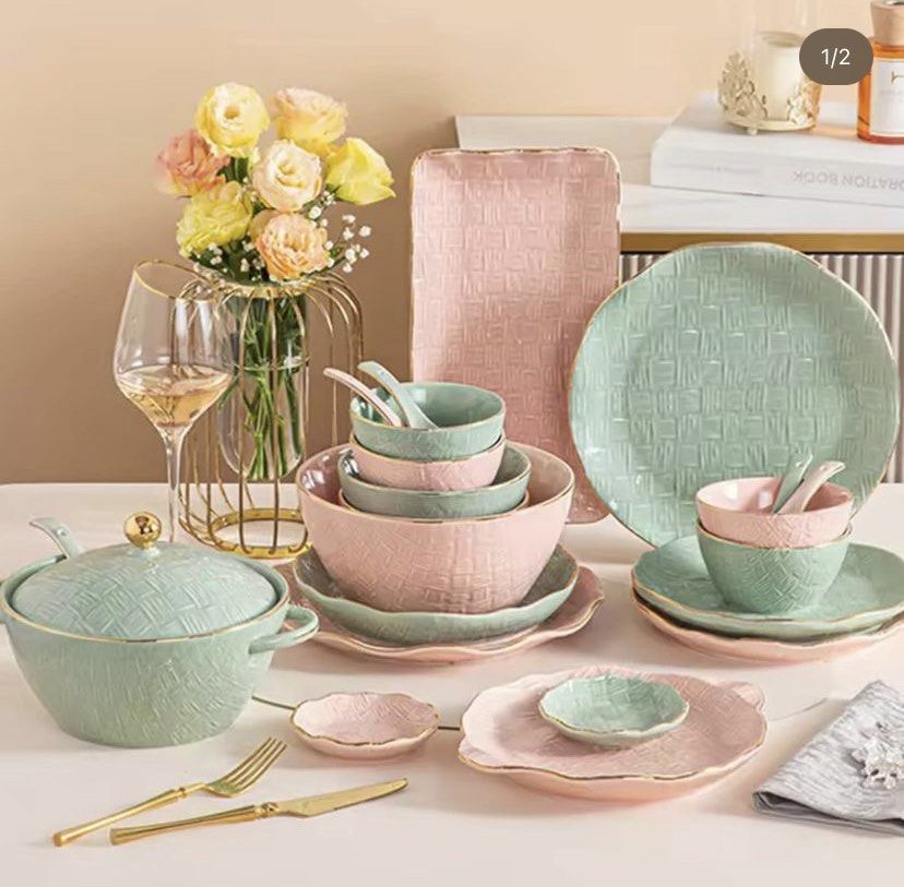 pastel plate set