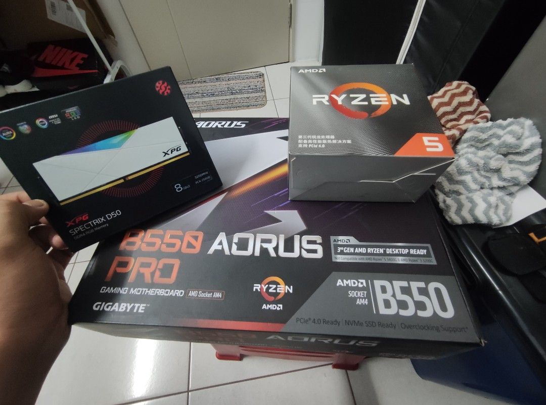 Pc parts want to sell ryzen 5 3600 aorus b550 ram 16gb
