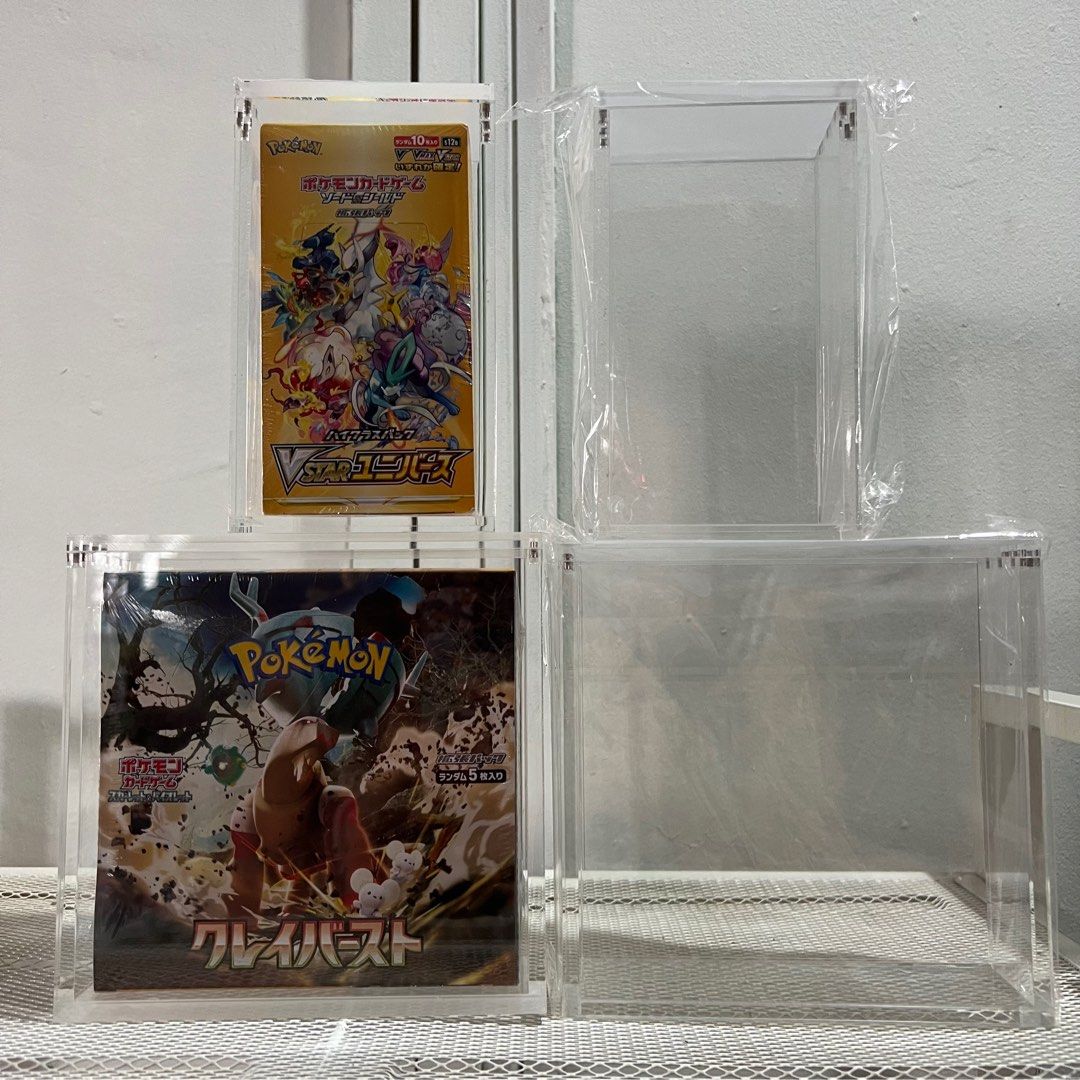 READY STOCKS] Pokemon Japanese Sealed Booster Box Acrylic Display Case  [Regular/High Class Booster Box], Hobbies & Toys, Toys & Games on Carousell
