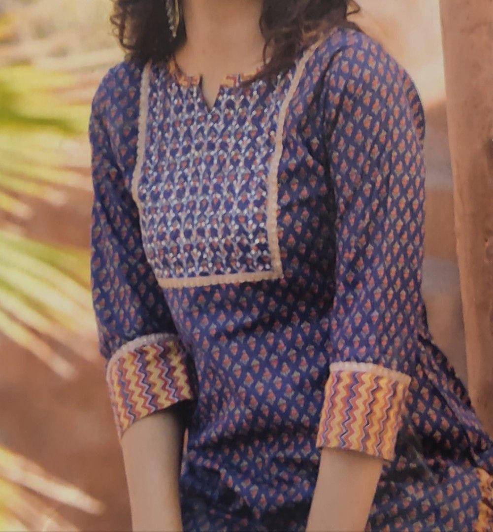 Polka Dot Kurti Dress Pure Cotton Dupatta Designer Chudithar