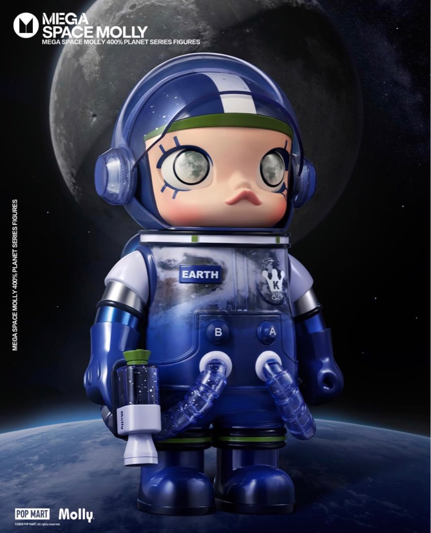 POPMART MEGA SPACE MOLLY  地球EARTH 400% MEGA 400% SPACE MOLLY by Kenny Wong x POP MART - The Toy