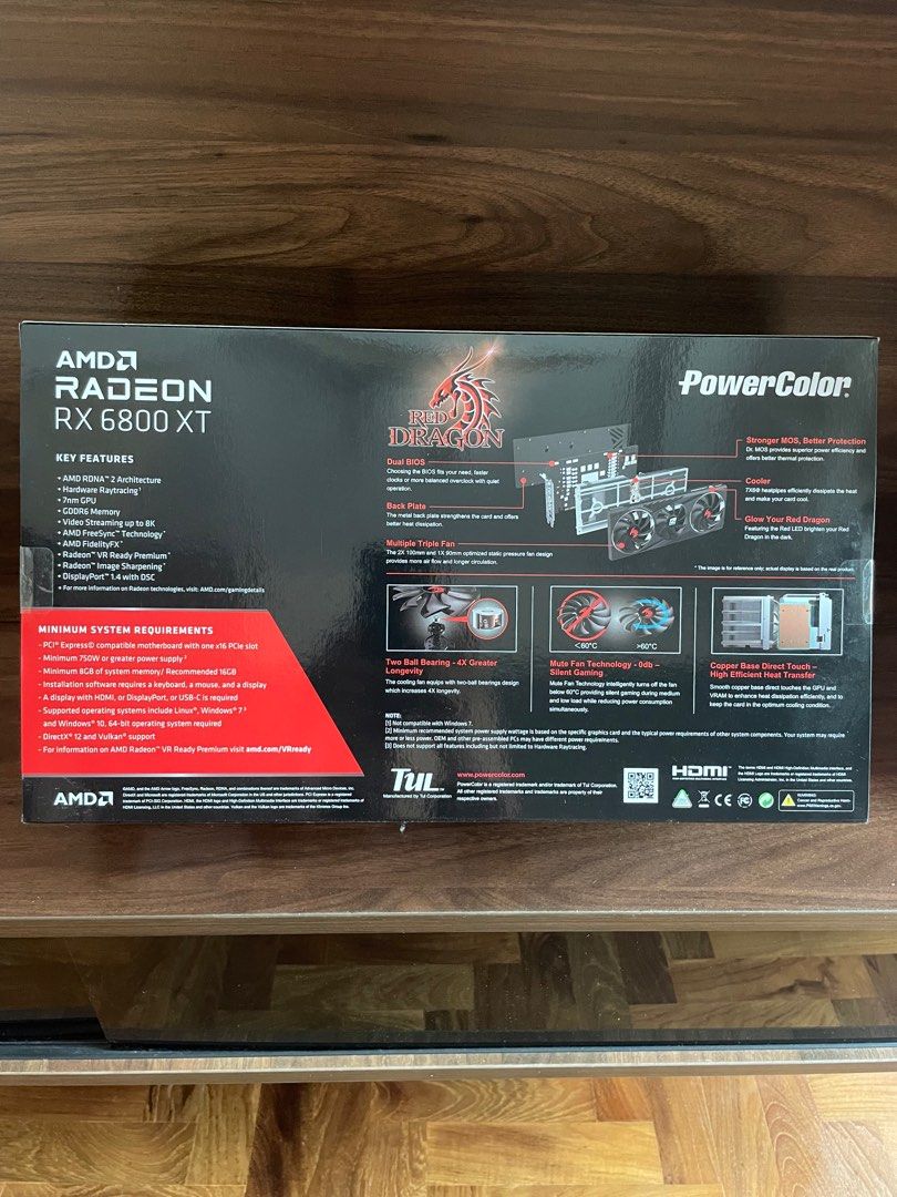 PowerColor Red Dragon 6800XT 16GB VRAM, Computers & Tech, Parts ...