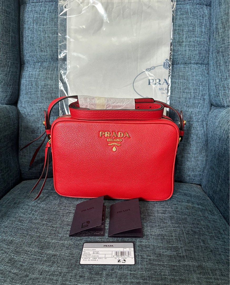 Prada Camera Bag 2 zip in Red Luxury Bags Wallets on Carousell
