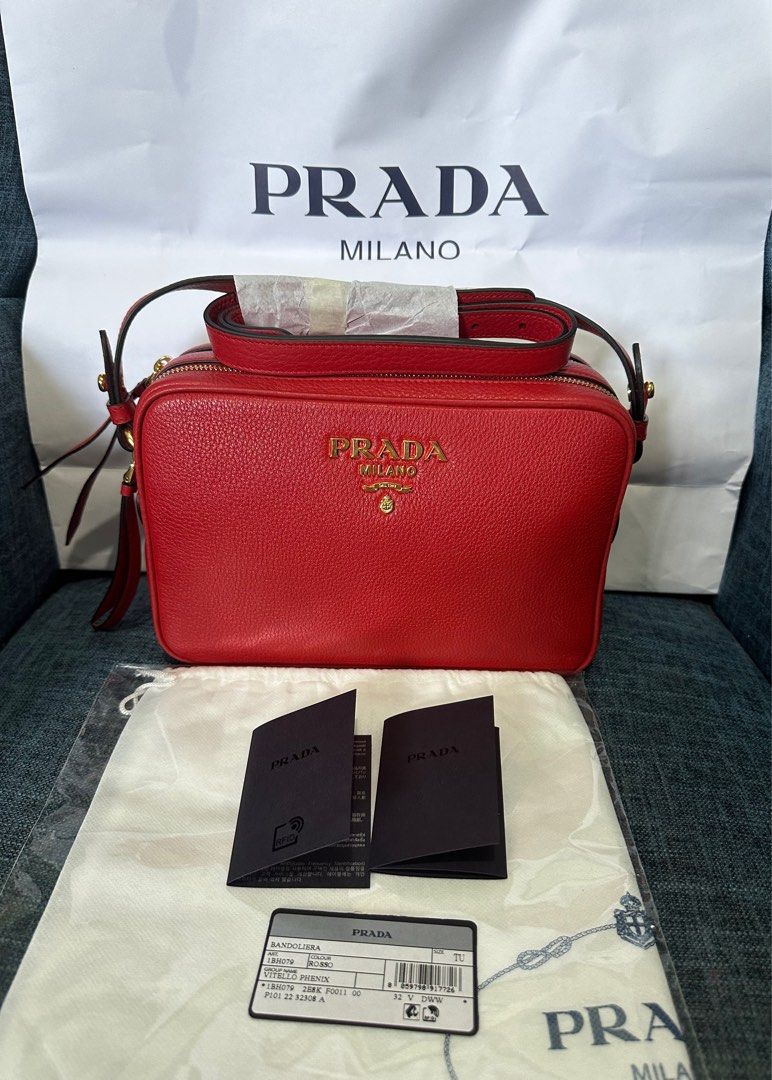 Prada bag 2025 with red inside