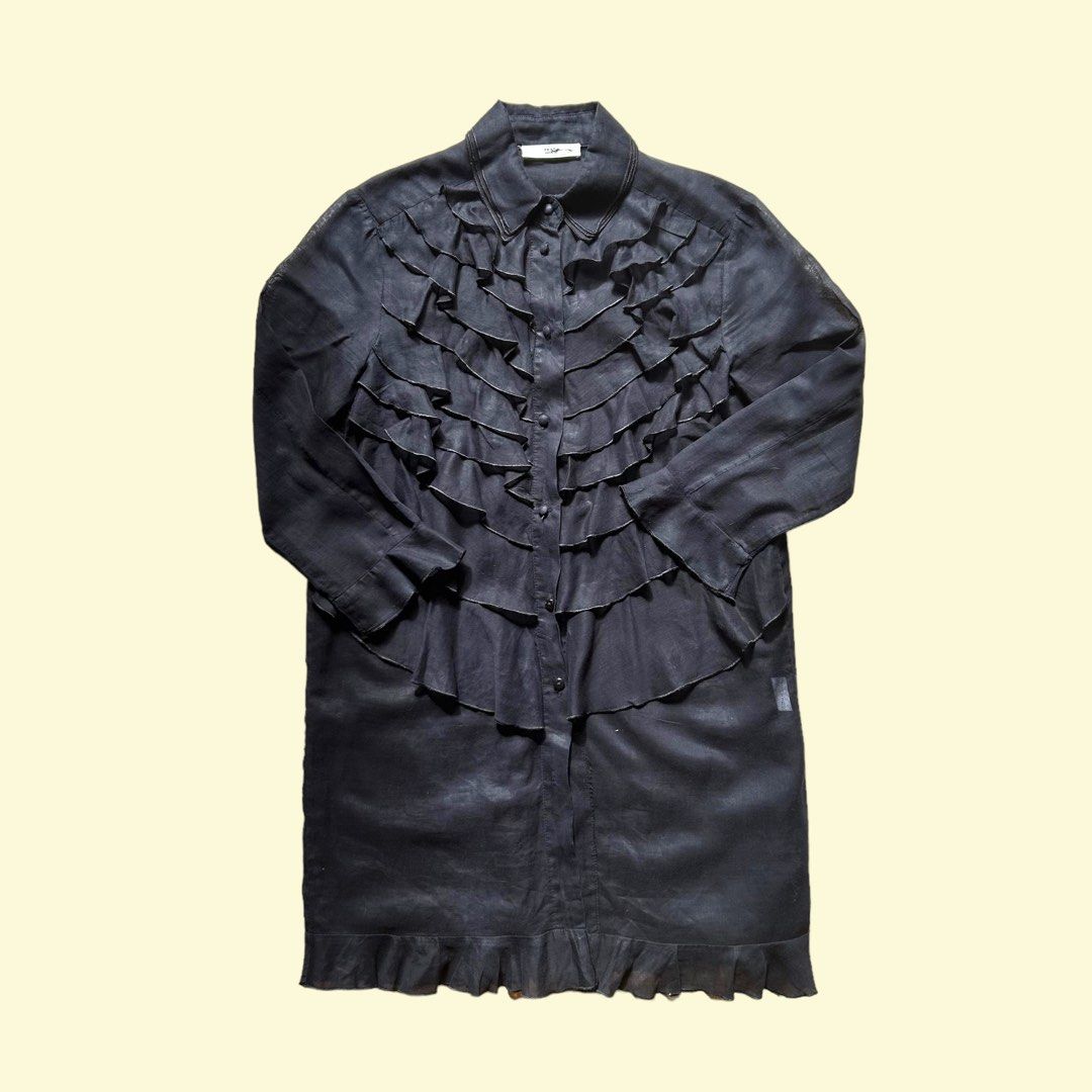 Prada ruffled shirt store dress