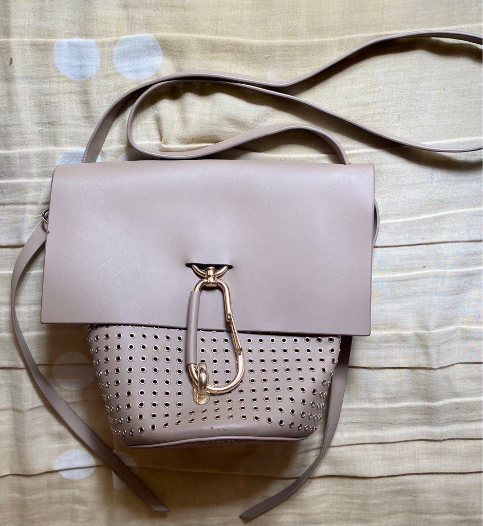 Pre loved Zac Posen Bucket Bag Gray With Long Strap