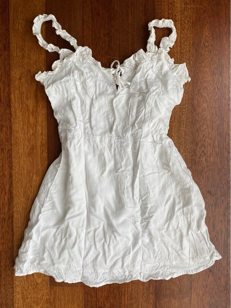 Pull Bear Cottagecore White Mini Dress Women s Fashion Dresses