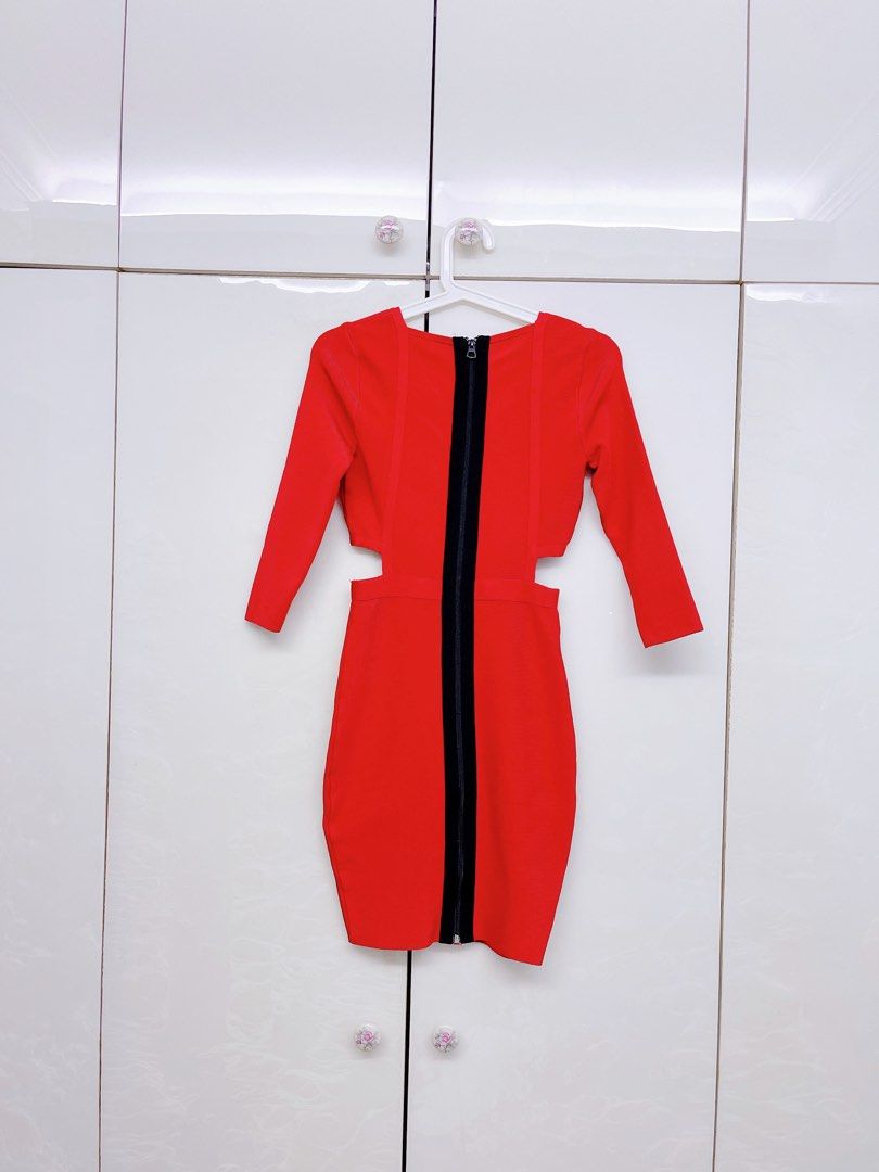 Red bandage shop bodycon dress