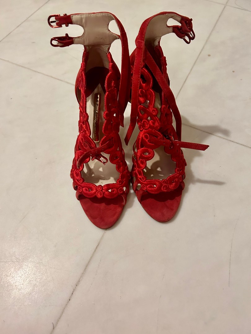 Red embellished heels shop