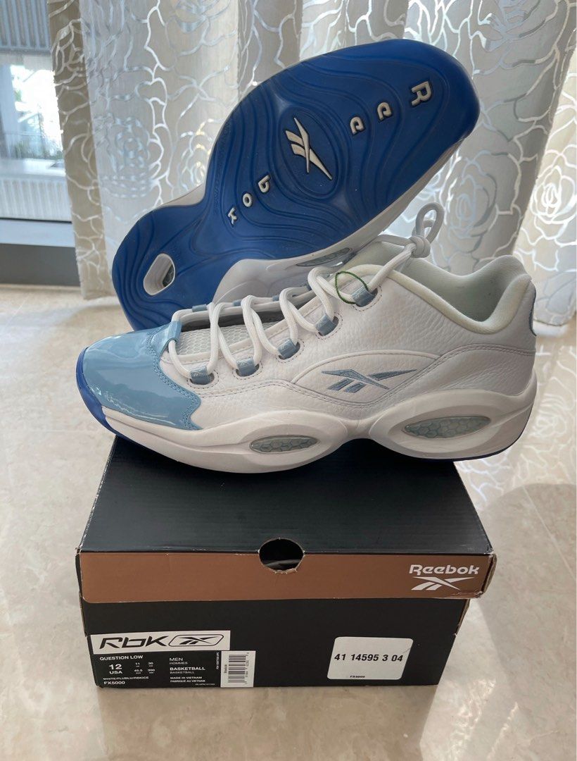 Reebok Question Low Patent Tie Carolina Blue