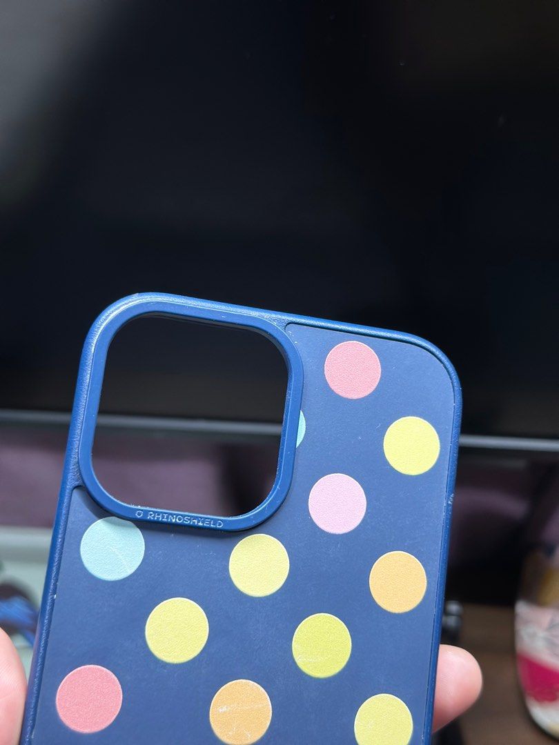 Rhinoshield Polka Dots Case for iPhone 12 Pro Max (Category: Cases & Sleeves) located in Quezon City. Submitted by bipolar_bear (Listing ID 1264964943, Image 2). Description: Buyer to shoulder shipping fee via pick up from Grab or Lalamove..