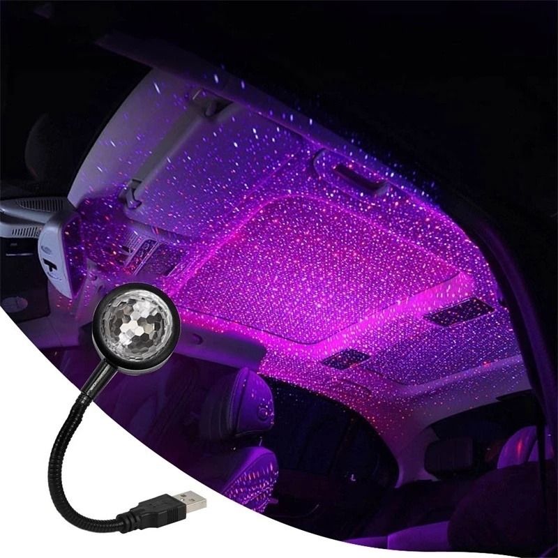 1 Pcs Mini LED Car Roof Star Night Lights Projector Light Interior Ambient  Night Starry Sky USB LED Decorative Lights