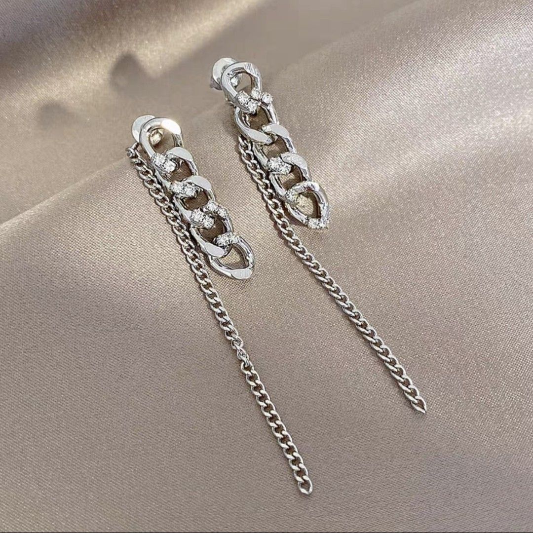 Dangle best sale chain earrings