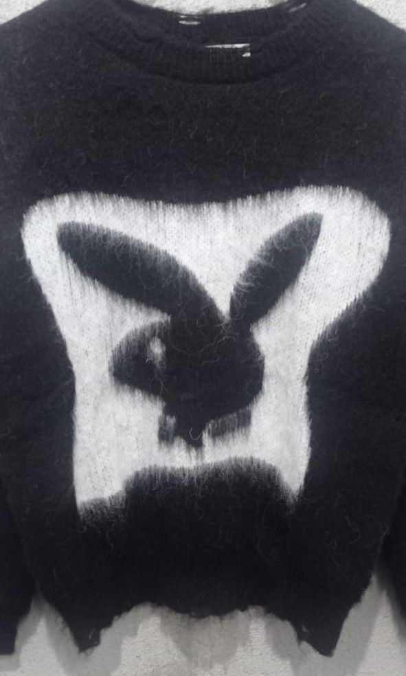 SAINT LAURENT PLAYBOY SWEATER IN MOHAIR, Fesyen Pria