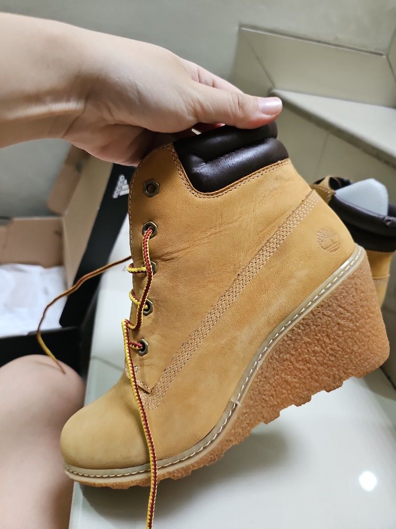 Sepatu boots wanita timberland original 37 wedges kulit asli