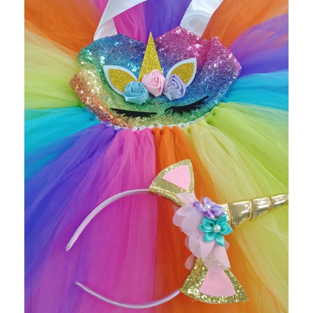SG Seller New Girls Dress Set Kids Girls Dresses Unicorn Party