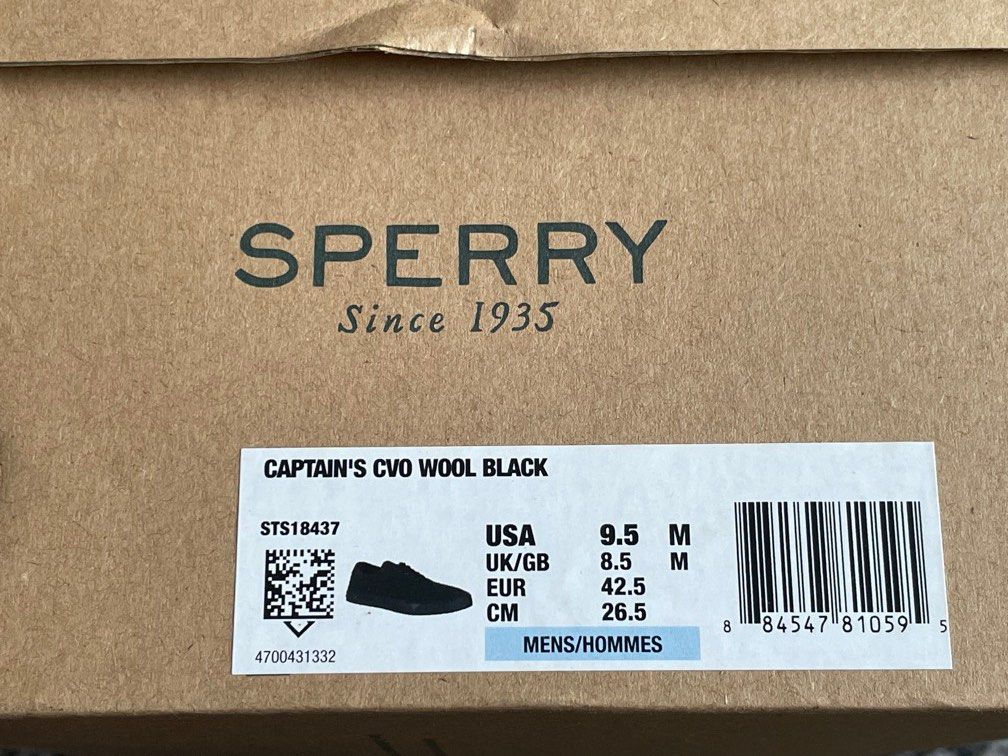 Sperry Captain s CVO Shoes Wool Black Color Size US 9.5 School Work Men s Fashion Footwear Sneakers on Carousell