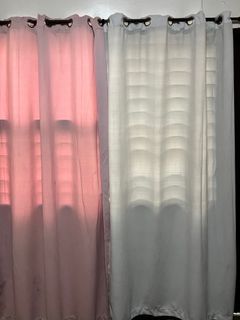 SUPER SALE| 1 pink and 2 white Curtains