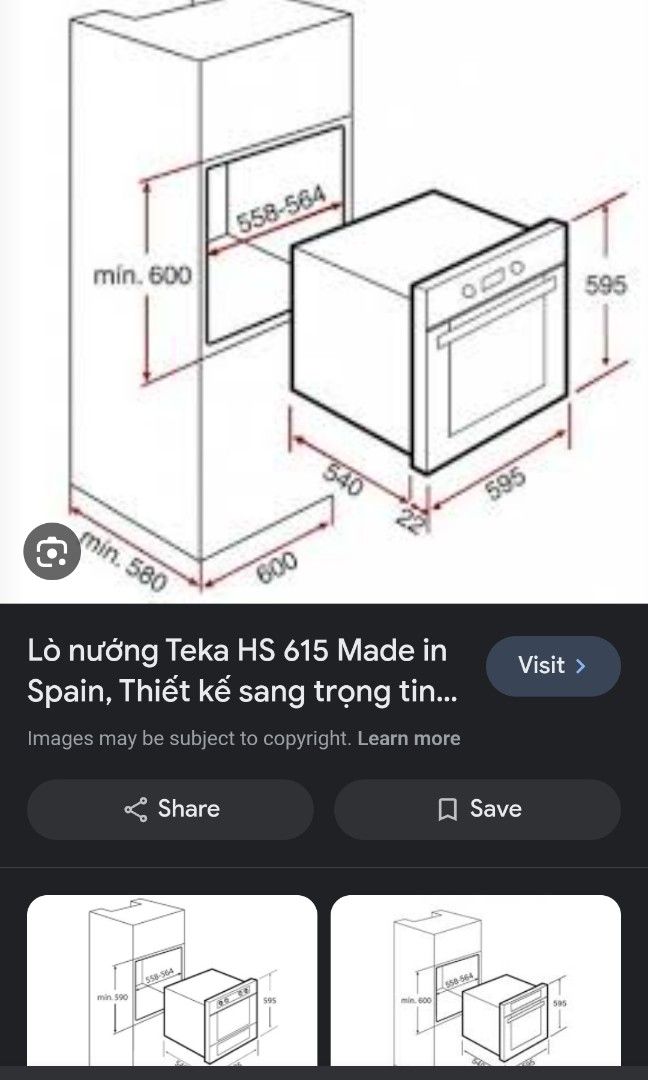 Teka HS615 BuiltIn Oven (New and Unused), TV & Home Appliances