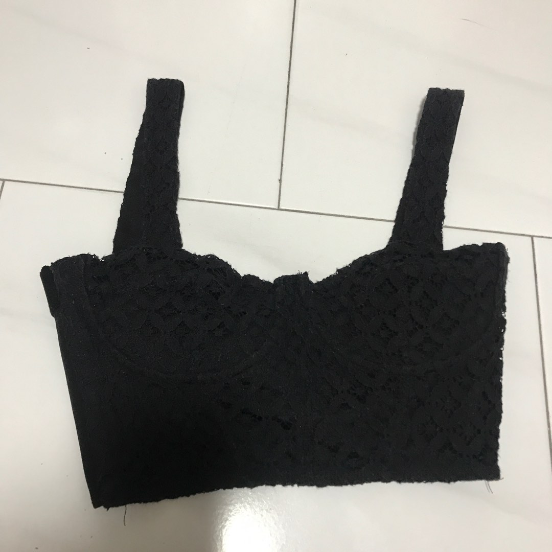 Topshop corset bralette in black