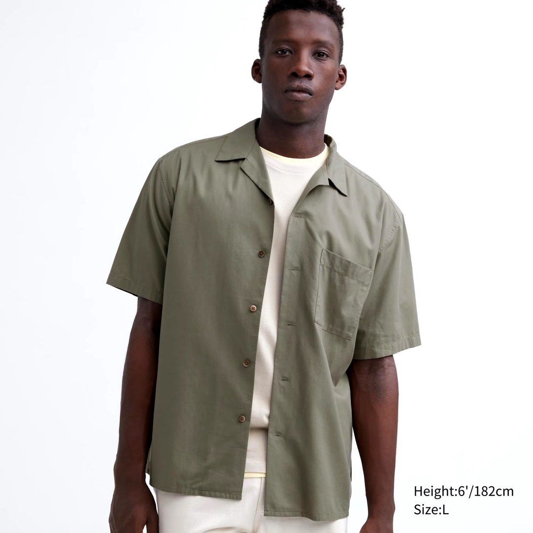 Khaki green short sleeve shirt hotsell