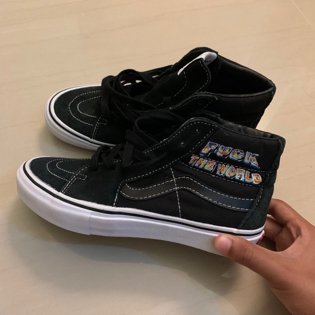 Vans Sk8 Hi Pro Supreme fuck the world Men s Fashion Footwear