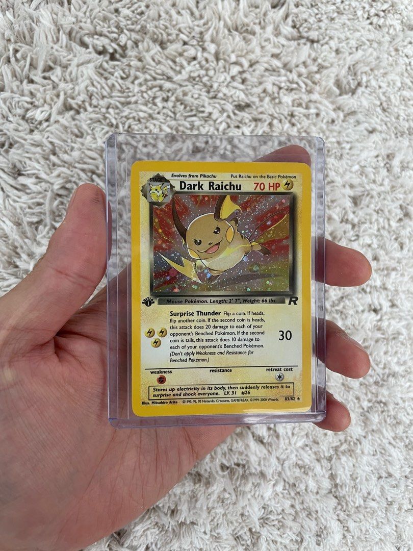 Dark Raichu (83/82) Holo Rare Team Rocket Pokmon Card, Near Mint Condition, Fast Free Shipping Dark Raichu (83/82) Holo Rare Team Rocket Pokmon Card, Near Mint Condition, Fast Free Shipping