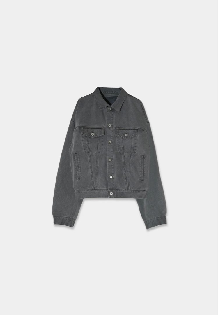 Vujade やわらかい GREY UNEVEN DYE DENIM PANTS