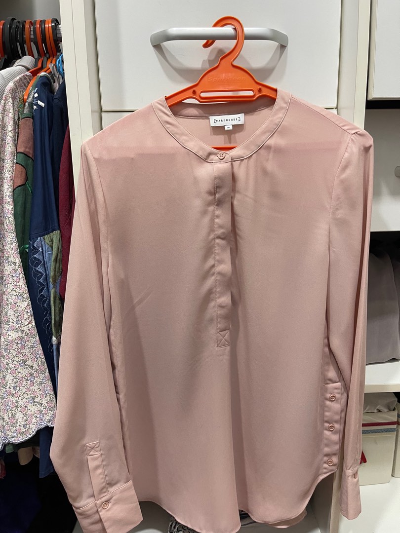 warehouse pink blouse