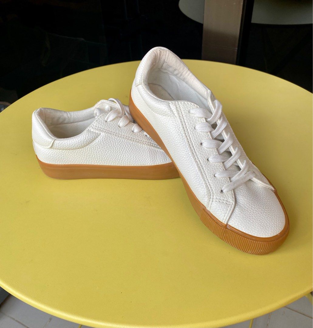 White Shoes with Gum Sole