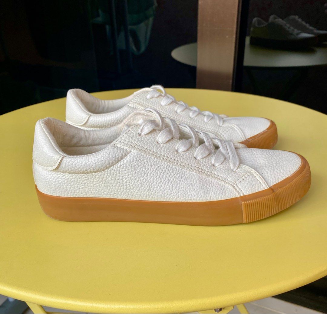 White gum sole sneakers best sale