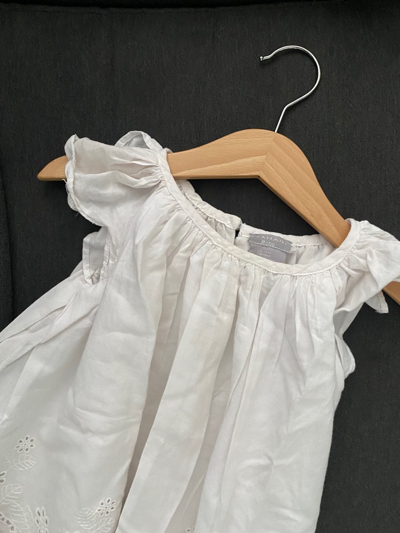 Tahari baby white cheap dress