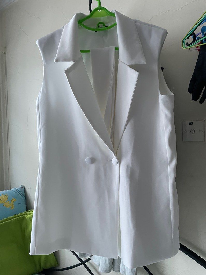 White blazer hot sale vest womens