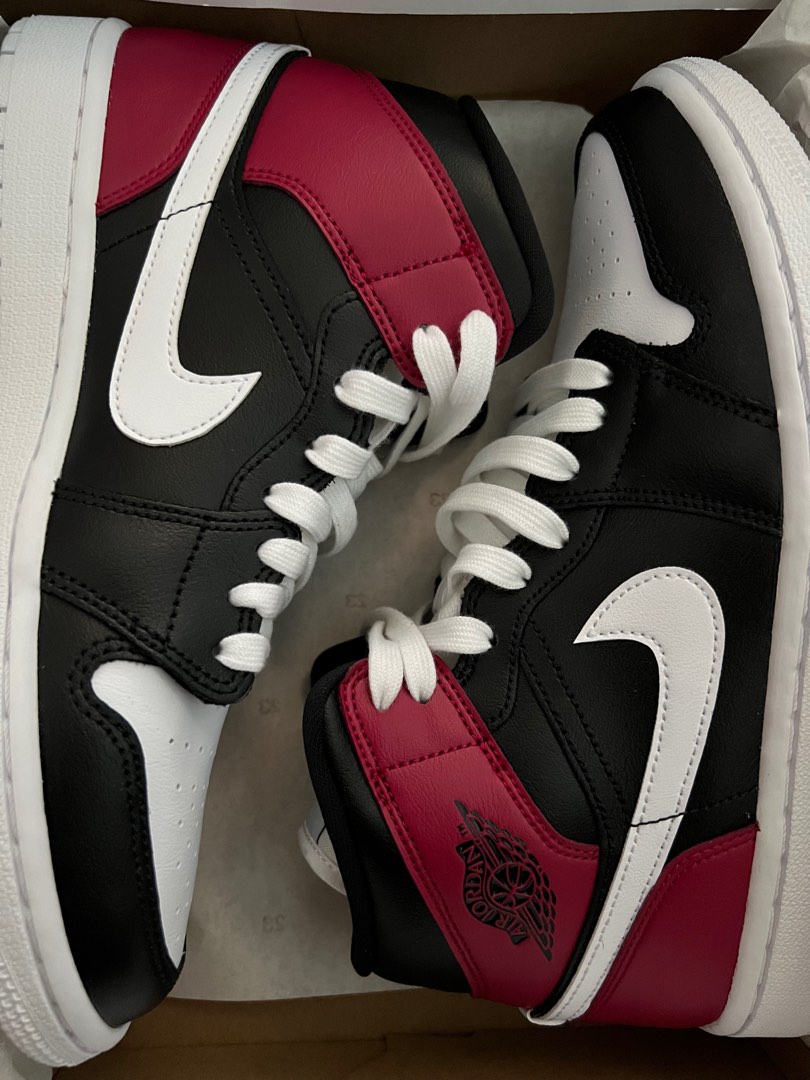 Nike wmns air jordan 1 mid noble red hot sale