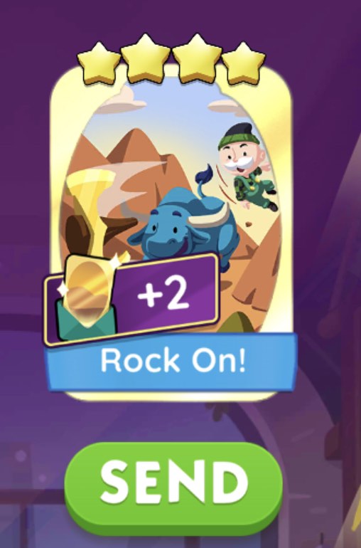 WTS Monopoly Go Gold Card / Stickers Rock On, Video Gaming, Gaming