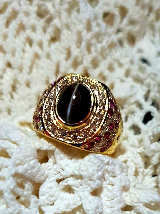 Mens gold hotsell cats eye ring