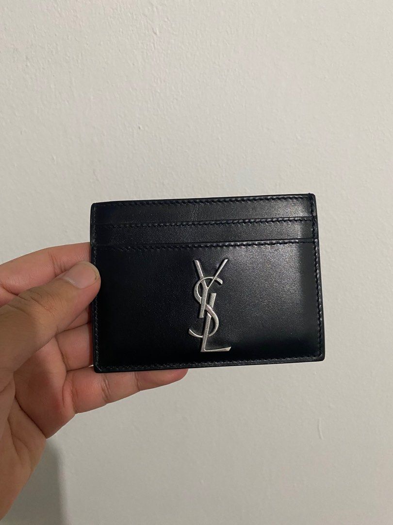 Ysl card store holder smooth leather