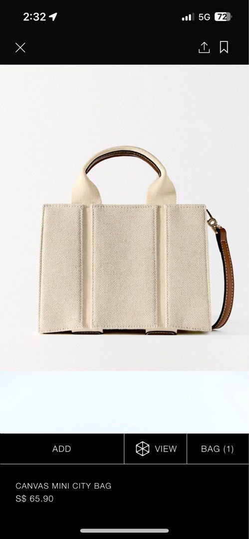Zara canvas mini city bag 2025