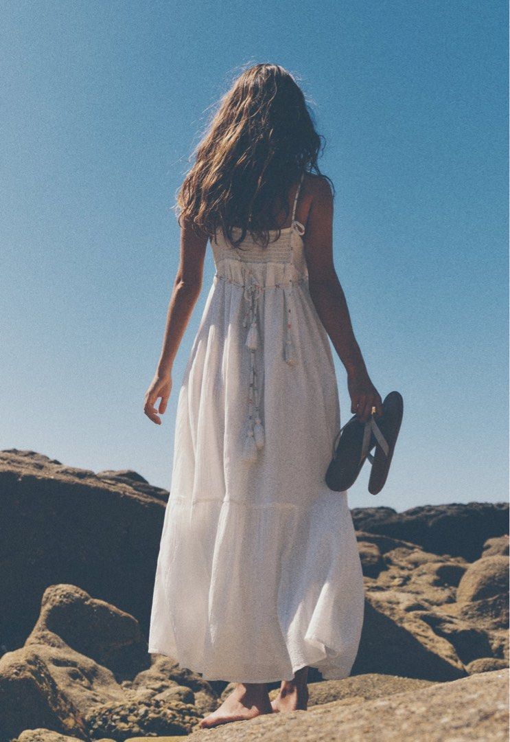 Zara Chiffon Dress with Top Stitching