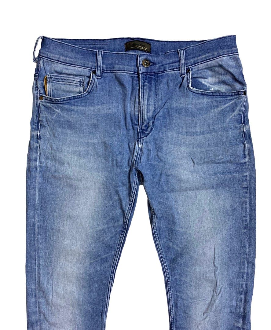 Zara Man Black Tag Denim Wear Blue Slim Fit Jeans Men s Fashion