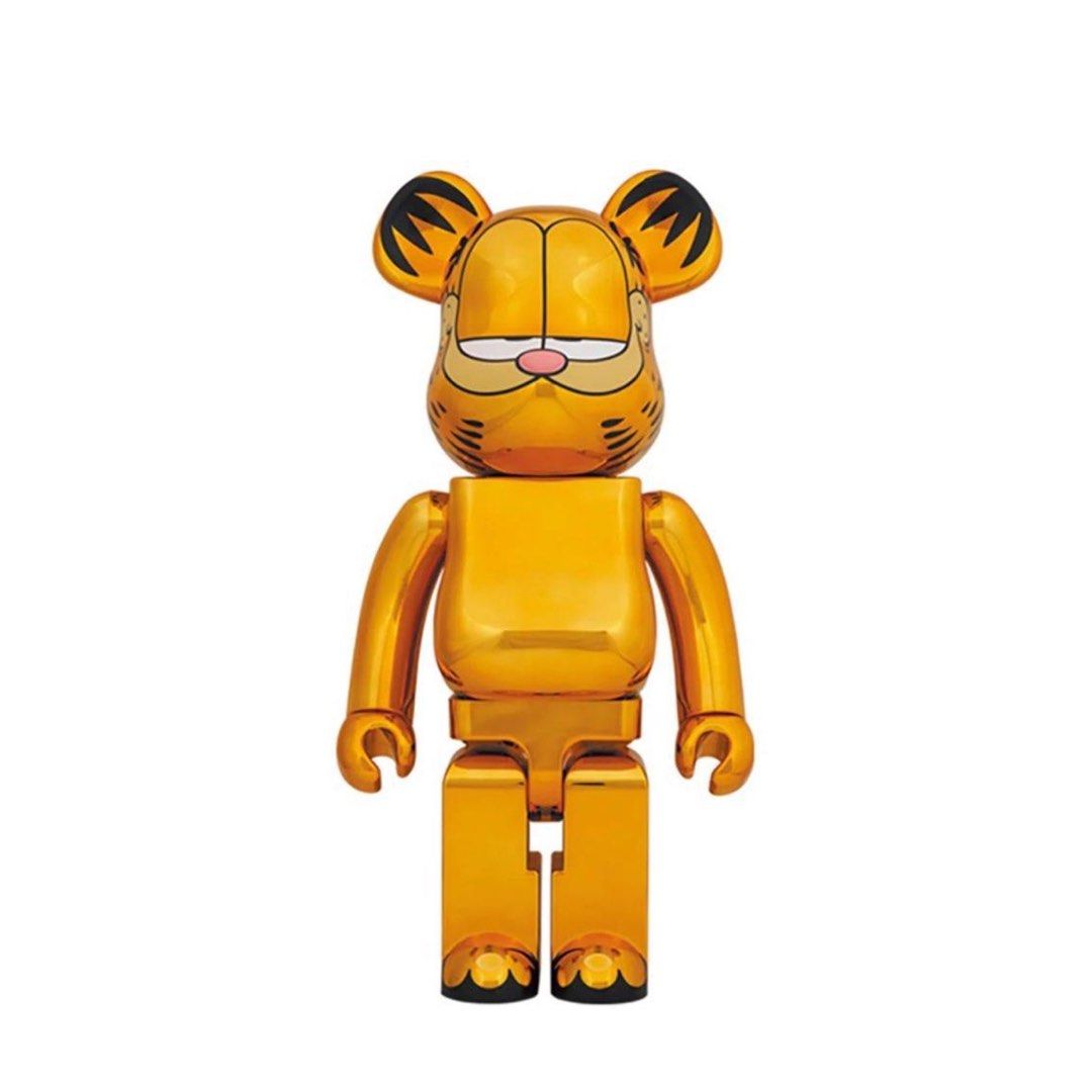 1000% 現貨Bearbrick Garfield gold chrome 電鍍加菲貓, 興趣及遊戲