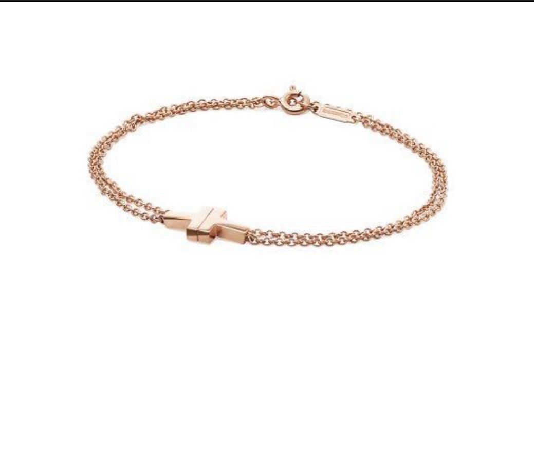 Tiffany t top double chain bracelet