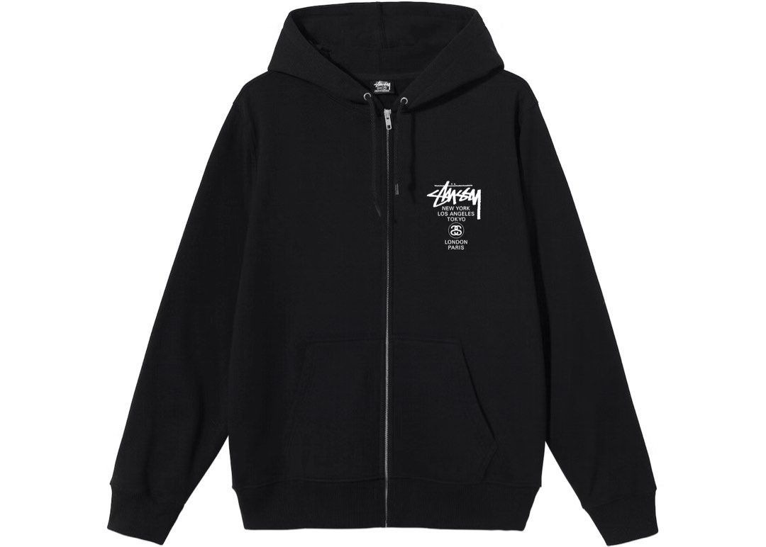 Mens black stussy hoodie cheap