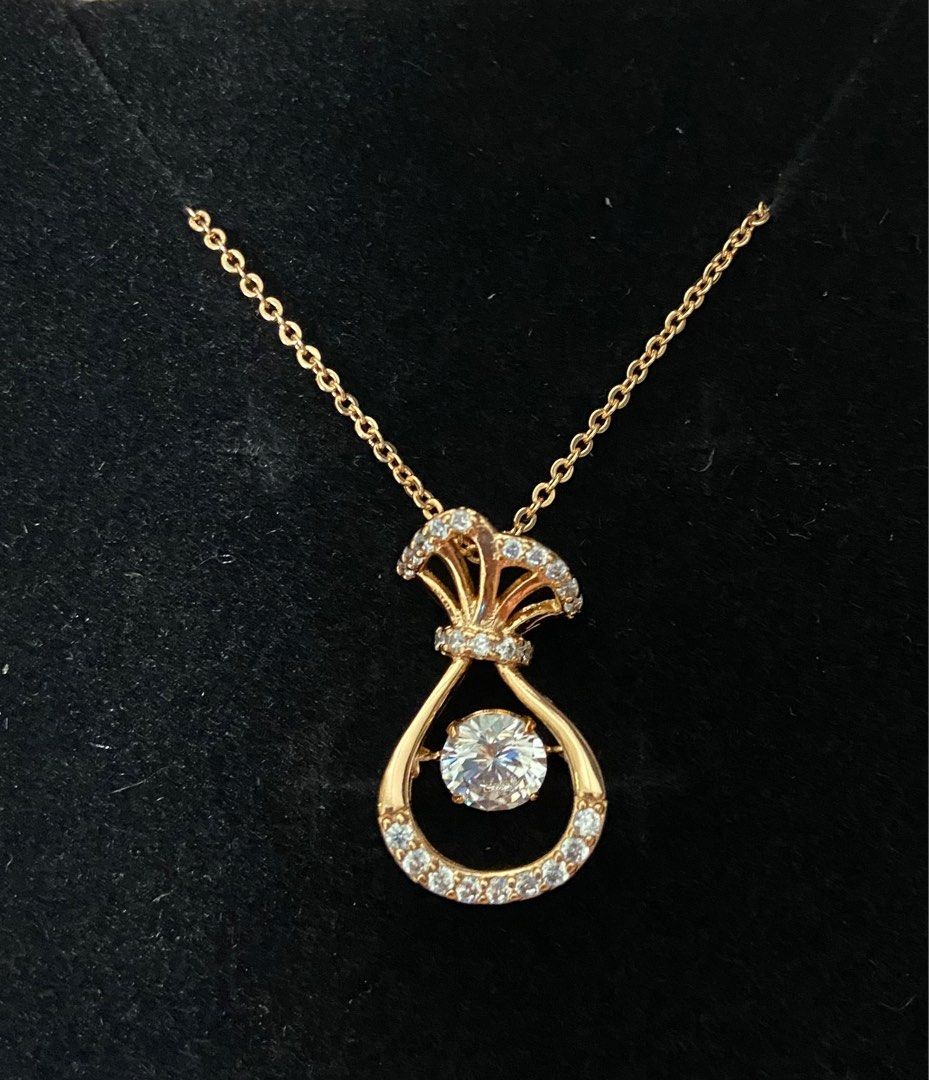 Christmas x mas New Year sale CVD Diamond fortune bag necklace pendant plus chain