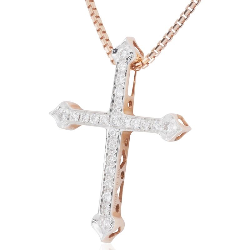 Gold cross chain outlet with diamonds