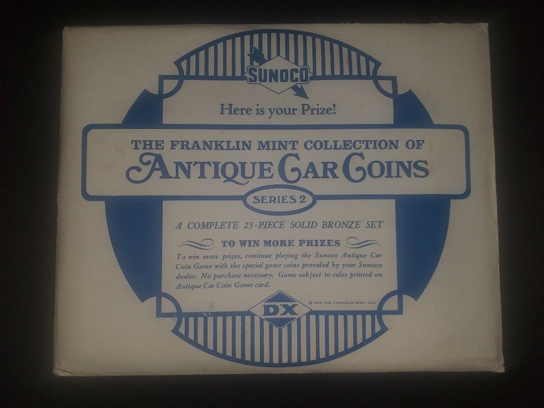 1969 Franklin Mint Sunoco Antique Car Coins Collection Series 2